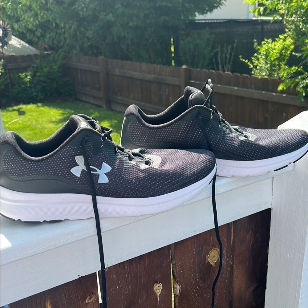 Under Armour Men's Black and White Athletic Shoes #3